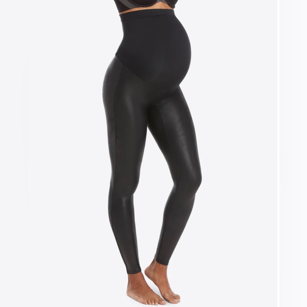 SPANX maternity Mama Faux Leather Leggings
